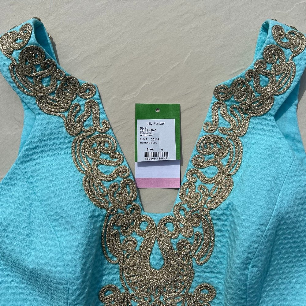 Lilly Pulitzer NWOT Serene Blue Suzette Shift Dress Size 0 - Picture 3 of 11